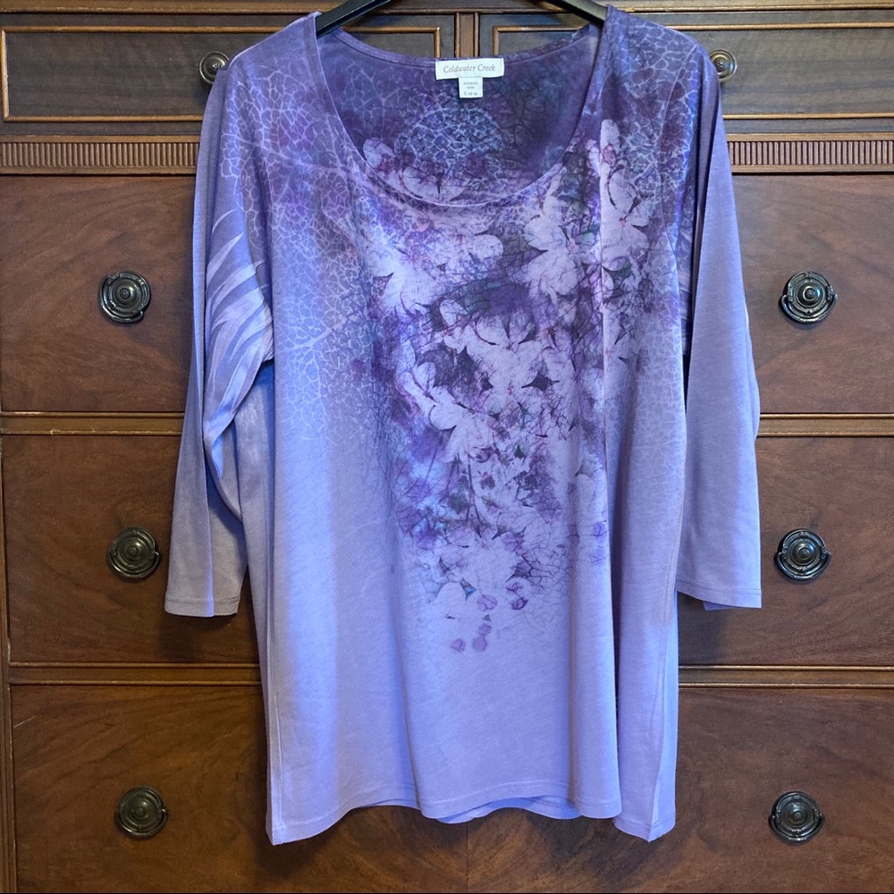 Coldwater Creek Lilac Purple Three Quarter Top